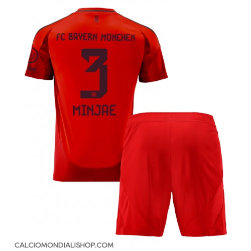 Maglie da calcio Bayern Munich Kim Min-jae #3 Prima Maglia Bambino 2024-25 Manica Corta (+ Pantaloni corti)